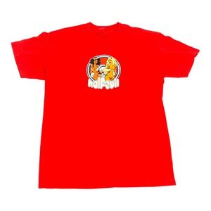 Half Evil 333 Graphic Print Red T-Shirt‎ Angel Devil Girls Bikini Cartoon Top M